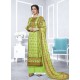 Parrot Green Designer Georgette Palazzo Salwar Suit