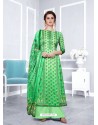 Green Designer Georgette Palazzo Salwar Suit
