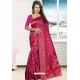Rani Heavy Embroidered Designer Kanjivaram Silk Sari