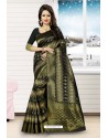 Black Heavy Embroidered Designer Kanjivaram Silk Sari