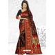 Black Heavy Embroidered Designer Cherry Banarasi Silk Sari