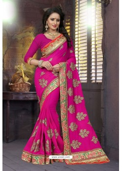 Rani Heavy Embroidered Designer Blooming Georgette Sari