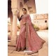 Dusty Pink Heavy Embroidered Designer Silk Sari