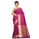 Medium Violet Heavy Embroidered Designer Kanjivaram Silk Sari