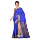 Dark Blue Heavy Embroidered Designer Kanjivaram Silk Sari