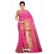 Light Pink Heavy Embroidered Designer Kanjivaram Silk Sari