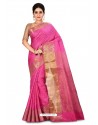 Light Pink Heavy Embroidered Designer Kanjivaram Silk Sari