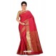 Red Heavy Embroidered Designer Kanjivaram Silk Sari