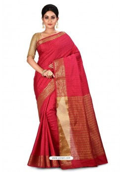 Red Heavy Embroidered Designer Kanjivaram Silk Sari