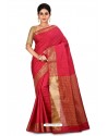 Red Heavy Embroidered Designer Kanjivaram Silk Sari