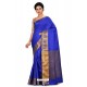 Royal Blue Heavy Embroidered Designer Kanjivaram Silk Sari