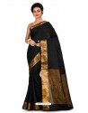 Black Heavy Embroidered Designer Kanjivaram Silk Sari