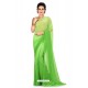 Green Heavy Embroidered Designer Chiffon Sari