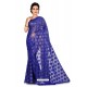 Dark Blue Heavy Embroidered Designer Chiffon Sari