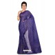Violet Heavy Embroidered Designer Chiffon Sari