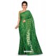 Forest Green Heavy Embroidered Designer Chiffon Sari