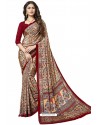 Multi Colour Heavy Embroidered Designer Silk Sari