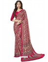 Multi Colour Heavy Embroidered Designer Silk Sari