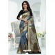 Grey Designer Banarasi Silk Party Wear Sari