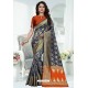 Navy Blue Designer Banarasi Silk Party Wear Sari