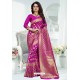 Medium Violet Designer Banarasi Silk Party Wear Sari