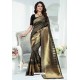 Dull Grey Designer Banarasi Silk Party Wear Sari