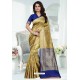 Gold Designer Banarasi Silk Party Wear Sari