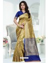 Gold Designer Banarasi Silk Party Wear Sari