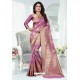 Mauve Designer Banarasi Silk Party Wear Sari