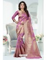 Mauve Designer Banarasi Silk Party Wear Sari