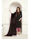 Black Embroidered Designer Churidar Salwar Suit