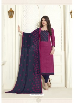 Medium Violet Embroidered Designer Churidar Salwar Suit