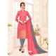 Peach Embroidered Designer Banarasi Silk Churidar Salwar Suit