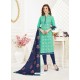 Jade Green Embroidered Designer Banarasi Jacquard Churidar Salwar Suit