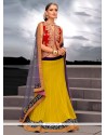 Glorious Yellow Net Designer Lehenga Choli