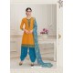 Orange Embroidered Punjabi Patiala Suits