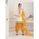Cream Embroidered Punjabi Patiala Suits