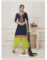 Navy Blue Embroidered Punjabi Patiala Suits