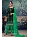 Dark Green Embroidered Punjabi Patiala Suits