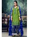 Parrot Green Embroidered Punjabi Patiala Suits