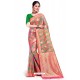 Pink Banarasi Weaving Worked Silk Saree