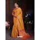 Musrtard Lichi Art Silk Designer Saree