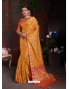 Musrtard Lichi Art Silk Designer Saree