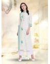 Off White South Cotton Embroidered Kurti
