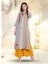 Taupe South Cotton Embroidered Kurti