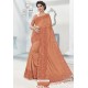 Rust Silk Stone Embroidered Designer Saree