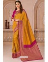 Yellow Designer Silk Saree