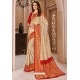 Cream Designer Silk Saree