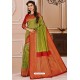 Forest Green Designer Silk Saree