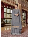 Grey Designer Georgette Sharara Suit